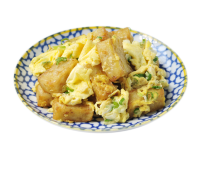 炸蘿蔔糕佐雙蔥蛋